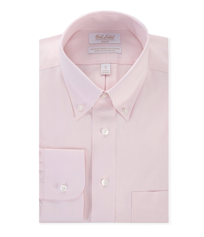 ラウンドトゥリーアンドヨーク メンズ トップス シャツ ボタンダウン ダウン Gold Label Roundtree & Yorke Full-Fit Non-Iron Button Down Collar Solid Dress Shirt Pink ピンク