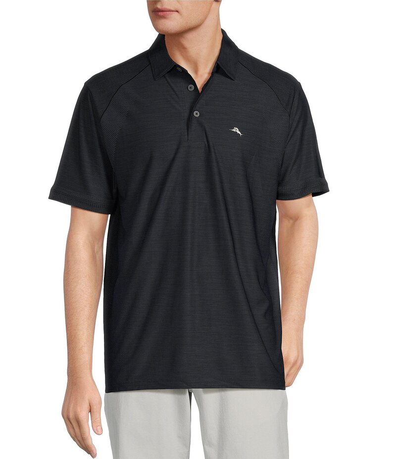 トッミーバハマ メンズ トップス シャツ ポロシャツ Tommy Bahama Palm Coast Pro Short Sleeve Polo Shirt Jet Black ブラック