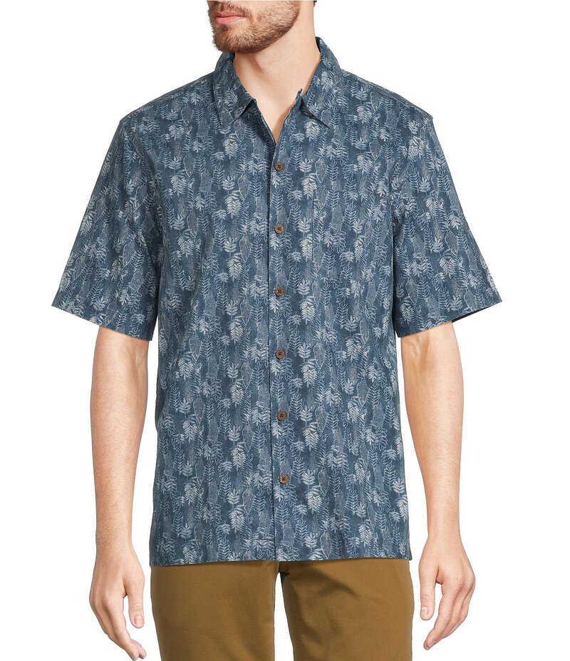 エルエルビーン メンズ トップス シャツ L.L.Bean L.L. Bean Tropics Short Sleeve Woven Shirt Dark Blue Leaves ブルー 6,384円
