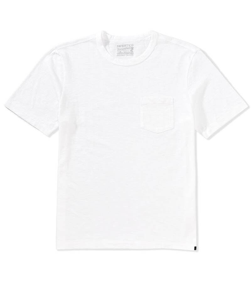 ファレティ メンズ トップス シャツ Tシャツ Faherty Sunwashed Pocket Short Sleeve T-Shirt White ホワイト