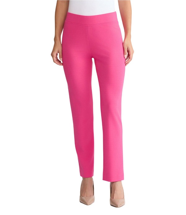 ミンウォン レディース ボトムス 心地好いズボン下 縮緬 アンクル Ming Wang Stretch Crepe Flat Front Straight-Leg Ankle Pants Carmine Rose