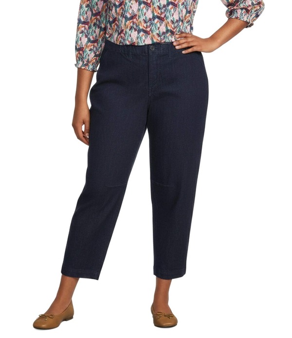 はたご屋トロ レディース ボトムス 心地好いズボン下 足し加える大いさ ジーンズ Intro Plusize Sidney Crop Barreleg Denim Pants Dark Wash ジーンズ