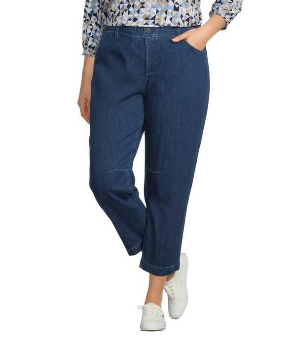 はたご屋トロ レディース ボトムス 心地好いズボン下 足し加える大いさ ジーンズ Intro Plusize Sidney Crop Barreleg Denim Pants Medium Wash ジーンズ