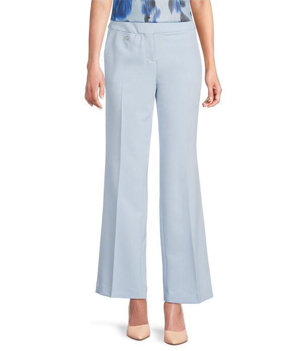 長い巻き毛 ラガーフェルド レディース ボトムス 心地好いズボン下 ワイドレッグ KARLAGERFELD PARIS Mid Rise Flat Front Wide Leg Coordinating Pants Blue Aura 青碧