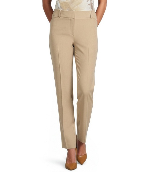 アンクライン レディース ボトムス 心地よいズボン下 ブーツ Anne Klein Fly Front Diagonal Pocket Boot Cutwill Pants Coffee Cream 皮膚軟化剤