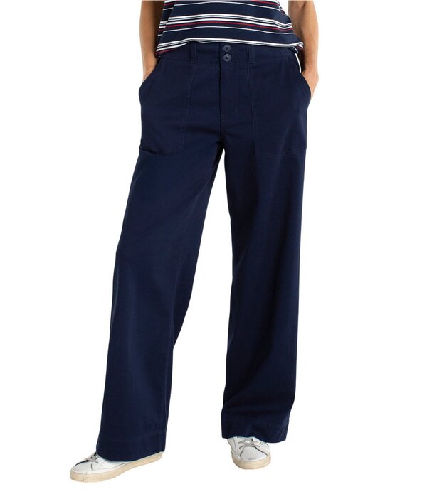 リヴァプール 天使の都市 レディース ボトムス 心地よいズボン下 ワイドレッグ プチ Liverpoolos Angeles Petite Size Twill Mid Rise Wide Leg Pants Navy 米国海軍