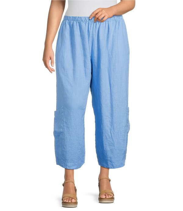 ブラジャーはたご屋 ウォーカー レディース ボトムス 心地好いズボン下 ワイドレッグ リネン Bryn Walker Casbah Light Linen Elastic Waist Wide Leg Cropants Estero