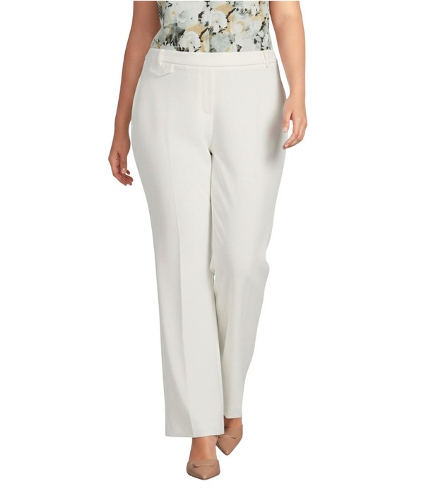 アンクライン レディース ボトムス 心地よいズボン下 ワイドレッグ 足し加える大きさ Anne Klein Plusize White Dove Pull-On Wide Leg Pants White Dove 白いこと