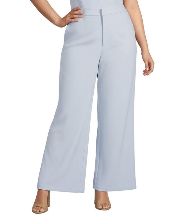 ルーシー光の都市 レディース ボトムス 心地よいズボン下 太陽フレア つけ加える大きさ Lucy Paris Plusize Valli High Rise Flare Leg Coordinating Pants Blue 青碧