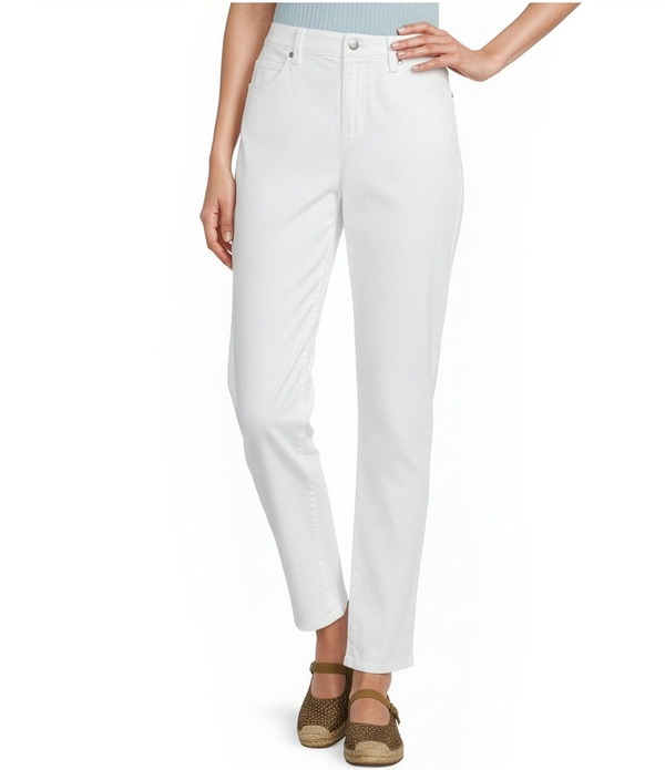 エイリーンフィッシャー レディース ボトムス 心地好いズボン下 プチ ジーンズ アンクル ご機嫌酉の方角 Eileen Fisher Petite Size Denim High-Waist Slim Ankle Pants White 白いこと