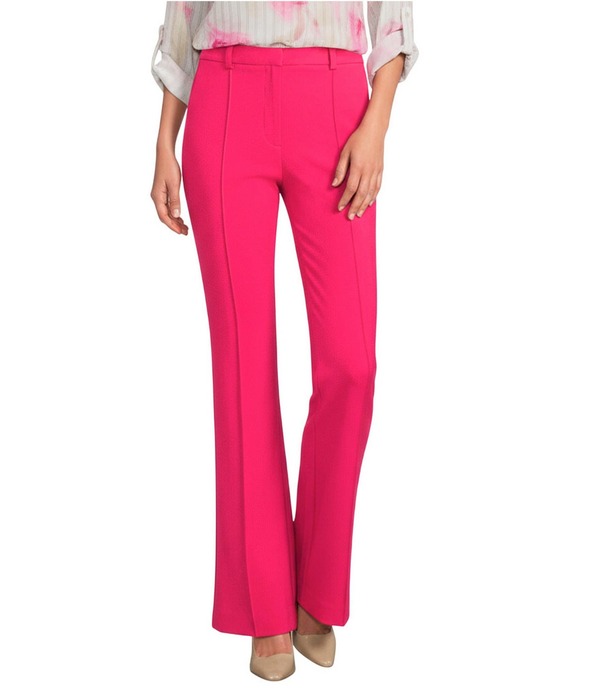 ダナキャラン レディース ボトムス 心地好いズボン下 筋目 DKNY By Donna Karan Coordinating Tech Tailored Pleated Pants Hot Pink サクラ色