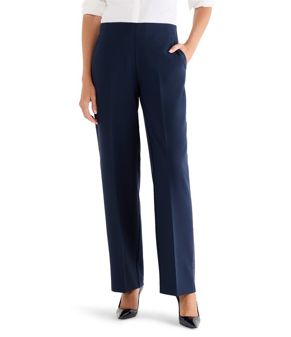 ニックアンドゾー レディース ボトムス 心地よいズボン下 ワイドレッグ NIC + ZOE Lenox Wide Leg Accent Stitch Pants Dark Indigo インディゴ
