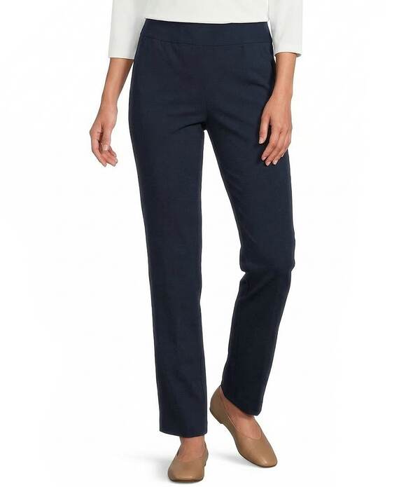 アリソン デイリー レディース ボトムス 心地好いズボン下 引っ切り無い Allison Daley Stretch Pull-On Straight Leg Pants True Navy 米国海軍