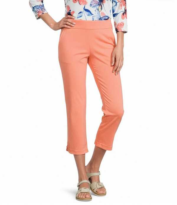 アリソン デイリー レディース ボトムス カジュアルパンツ ストレート プチ Allison Daley Petite Size Stretch Pull-On Straight Leg Cropants Coral Desert Flower コーラル｜ReVida 店