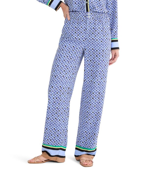ニックアンドゾー レディース ボトムス 心地好いズボン下 ワイドレッグ NIC + ZOE Lenox Mosaic Trimmed Wide Leg Relaxed Pants Blue Multi 青み