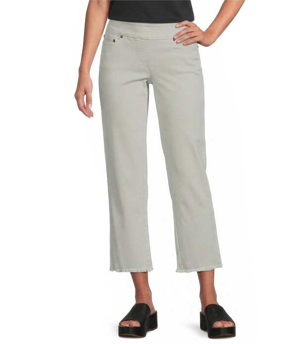 マルチプルズ レディース ボトムス 心地好いズボン下 Multiplesolid Garment Dyed 4-Way Stretch Pull-On Cropants Ice Grey 薄墨色