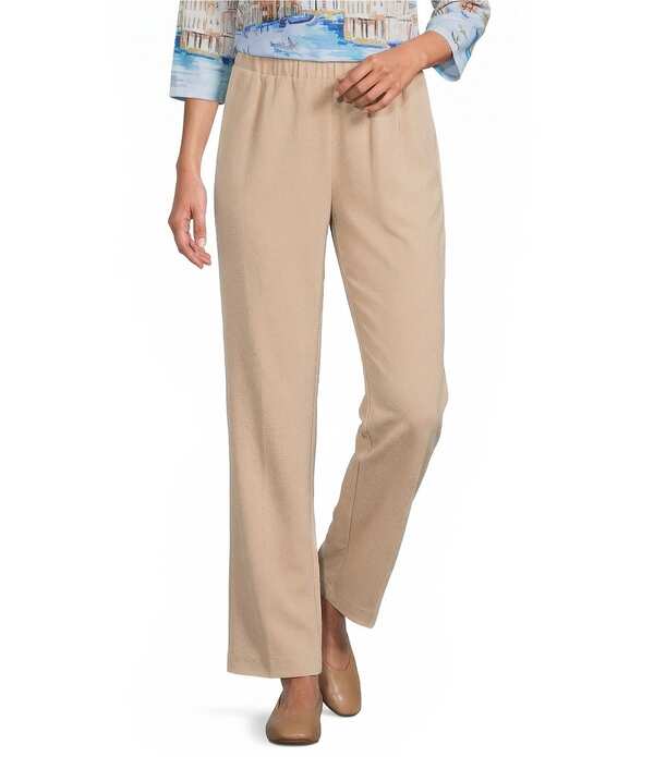 アリソン デイリー レディース ボトムス 心地よいズボン下 引っ切りない Allison Daley City Stretch Straight Leg Pull-On Pants True Tan タン
