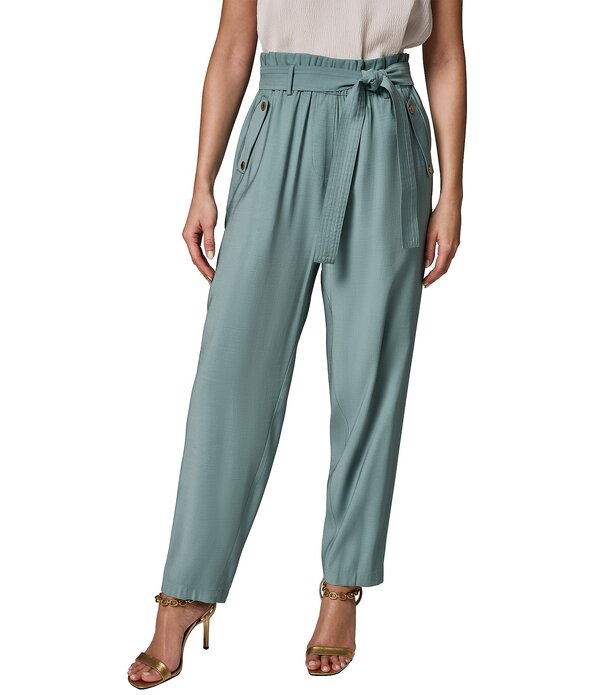 ダナキャラン レディース ボトムス 心地よいズボン下 アンクル Donna Karan Extra High-Rise Paperbag Straight-Leg Ankle Pants Waterlily