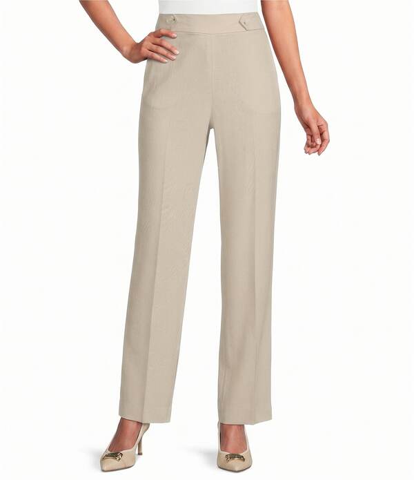 アンクライン レディース ボトムス 心地よいズボン下 ワイドレッグ リネン Anne Klein High Rise Wide Leg Pull On Linen Blend Pants Natural Grain