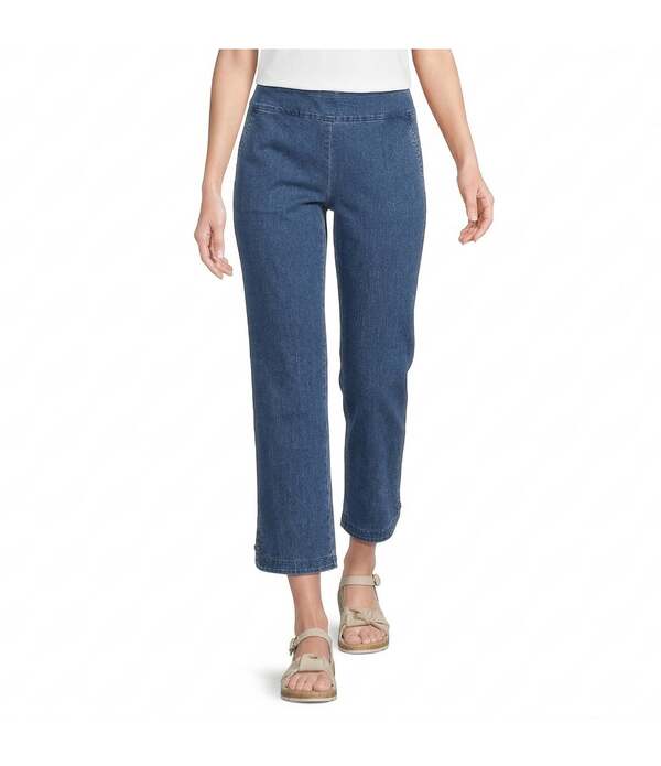 アリソン デイリー レディース ボトムス 心地好いズボン下 引っ切り無い ジーンズ Allison Daley Stretch Denim Pull-On Straight Leg Cropants Chambray ジーンズ