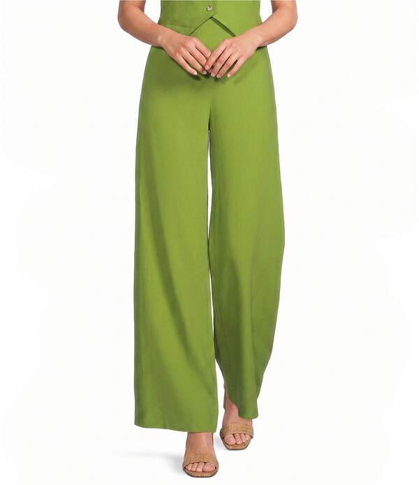アレックスマリー レディース ボトムス 心地よいズボン下 リネン Alex Marie Coordinating Natalie Stretch Linen Pants Fern