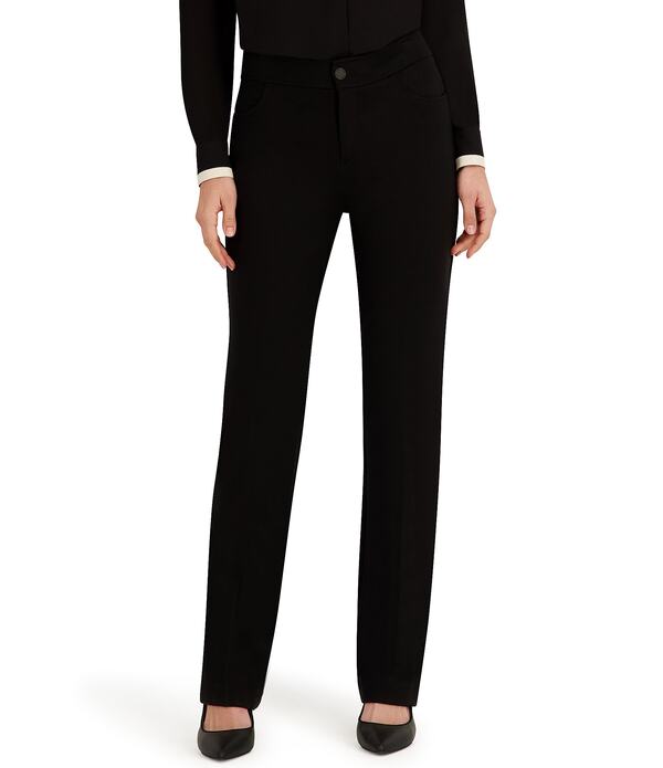 アンクライン レディース ボトムス 心地好いズボン下 太陽面爆発 プチ 編み物 Anne Klein Petite Compression Knit Flare Leg Pants Black 黒いこと