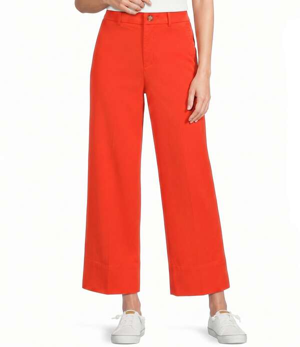スパンク レディース ボトムス 心地よいズボン下 ワイドレッグ クロップド SPANXsupersmooth Stretch Twill High Rise Cropped Wide Leg Pantsunset Coral コーラル