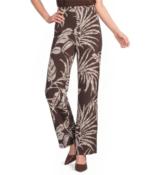 ダナキャラン レディース ボトムス 心地よいズボン下 ワイドレッグ ティーシャツ 綿織物 Donna Karan Coordinating Cotton Sateen High-Rise Wide Leg Pants Canyon Multi マルチ色つや