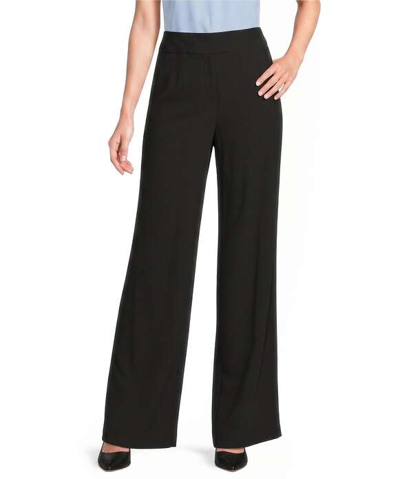 カルバンクライン レディース ボトムス 心地よいズボン下 ワイドレッグ 縮緬 Calvin Klein Whitney Crepe De Chine Wide Leg Pants Black 黒いこと