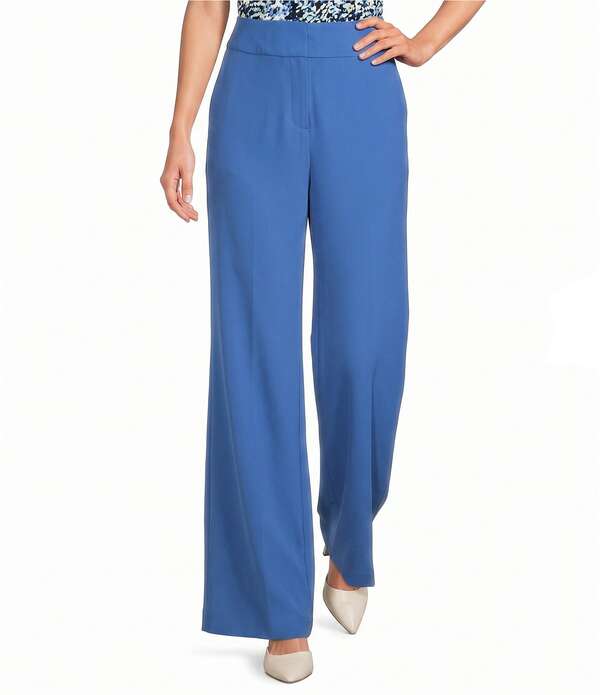 カルバンクライン レディース ボトムス 心地よいズボン下 ワイドレッグ 縮緬 Calvin Klein Whitney Crepe De Chine Wide Leg Pantstar Sapphire サファイア