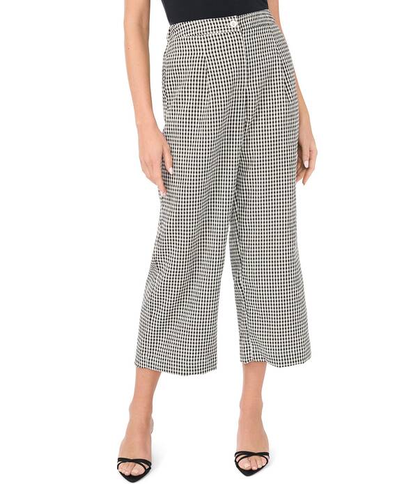 ヴィンスカムート レディース ボトムス 心地よいズボン下 ワイドレッグ ギンガム照合のしるし ギンガム Vince Camuto Wide Legingham Coordinating Pants Rich Black 黒いこと