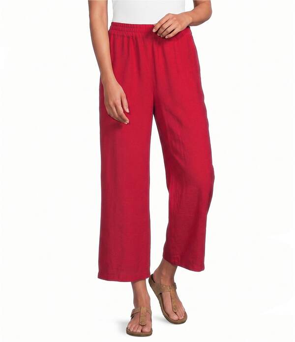 アリソン デイリー レディース ボトムス 心地好いズボン下 プチ Allison Daley Petite Size Tango Red Pull-On Crinkle Soft Cropants Tango Red 赤いこと
