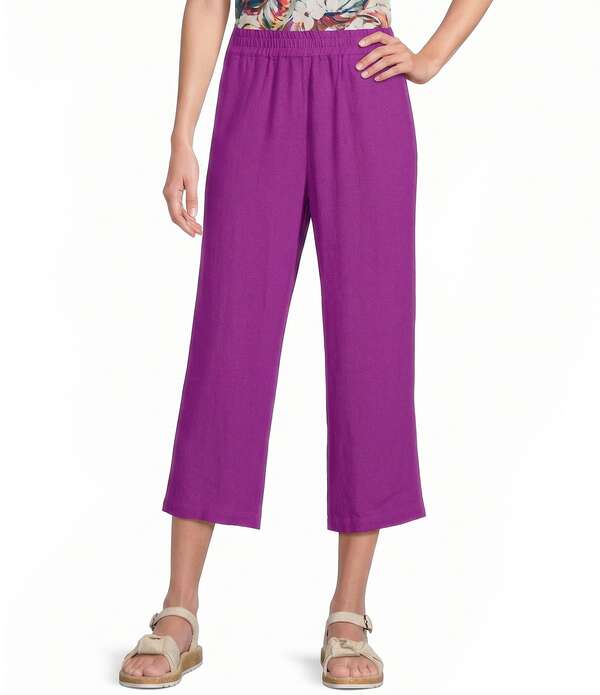 アリソン デイリー レディース ボトムス カジュアルパンツ プチ Allison Daley Petite Size Pull-On Soft Cropantsparklingrape グレープ｜ReVida 店