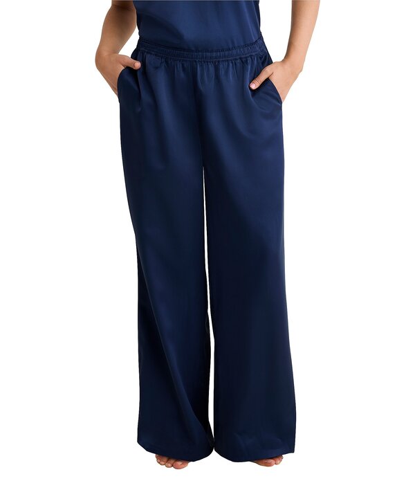 ニックアンドゾー レディース ボトムス 心地よいズボン下 繻子 nz by Nic + Zoe Asher Charmeuse Satin Stevie Wide-Leg Pull-On Coordinating Pants Ink