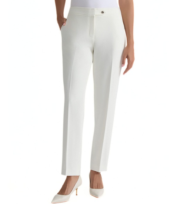 カスパール レディース ボトムス 心地好いズボン下 引っ切り無い アンクル Kasper Flat Front Straight Leg Anklength Pants Vanilla Ice