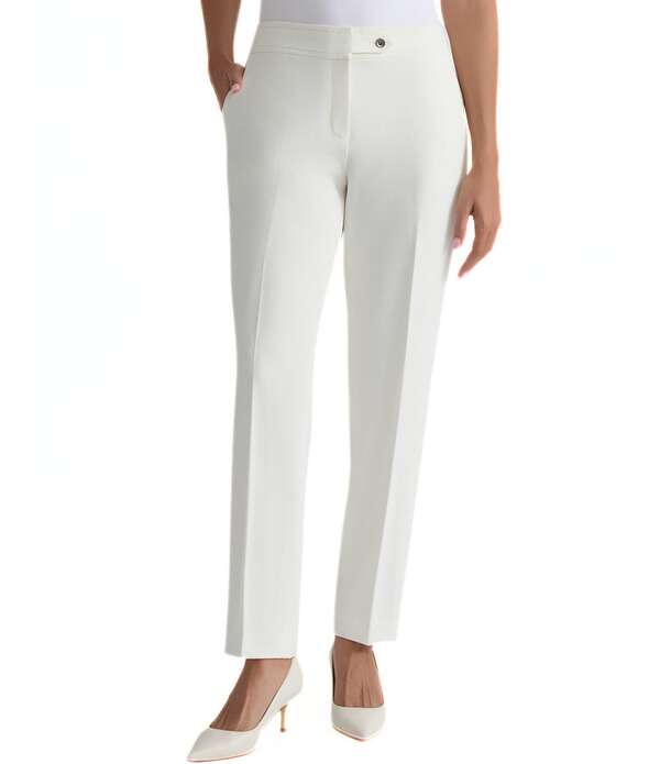 カスパール レディース ボトムス 心地好いズボン下 引っ切り無い プチ Kasper Petite Flat Front Straight Leg Pants Vanilla Ice