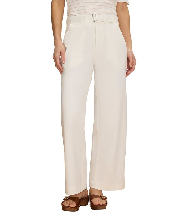 ニックアンドゾー レディース ボトムス 心地よいズボン下 綿織物 アンクル NIC + ZOE Highland Stretch Cotton Twill Belted Wide-Leg Ankle Pants Paper White 白いこと