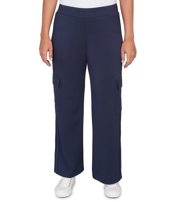 ルビーアールディー レディース ボトムス 心地よいズボン下 カーゴパンツ 編み物 Ruby Rd. Luxe Ultra Knit Pull-On Cargo Pants Navy 米国海軍