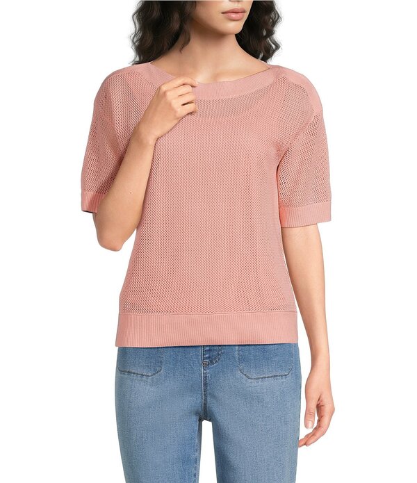 酉の方角跳ねあがる レディース トップス プルオーバー プチ Westbound Petite Size Short Sleeve Boat Neck Top Blossom