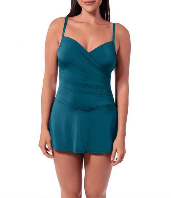 ジャントゼン レディース トップス 衣装 Jantzen Sol Sweetheart Neck Tummy Control Flirty Swimdress Depths