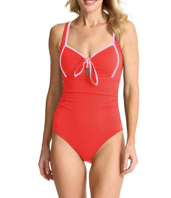 トッミーバハマ レディース トップス 衣装 Tommy Bahama Island Cays Cabana Tie Front One Piece Swimsuit Citrus
