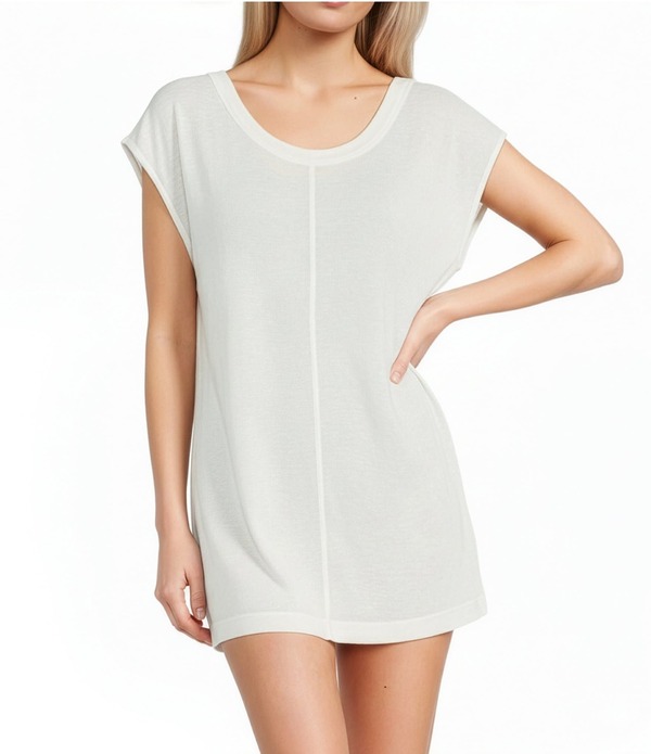 散らし広告ボン レディース トップス 衣装 ミニ Billabong Hallowave Solid Scoop Neck Mini Dresswim Cover-Up Salt Crystal