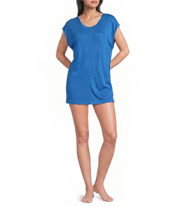 散らし広告ボン レディース トップス 衣装 ミニ Billabong Hallowave Solid Scoop Neck Mini Dresswim Cover-Up True Blue 青み