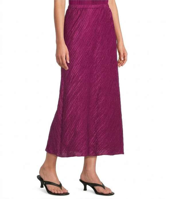 エイリーンフィッシャー レディース 下つ方スコート MIDI 絹地 Eileen Fisher Textured Silk Jacqaurd Bias Midi Skirt Berry Bloom
