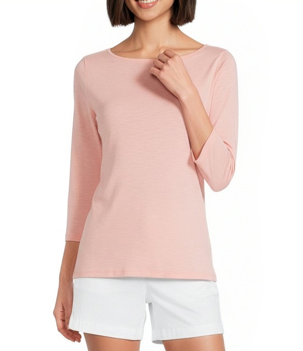 トッミーバハマ レディース トップス プルオーバー 編み物 Tommy Bahama Knit Ashby Isles Boat Neck 3/4 Sleeve Tee Light Salmon 年魚
