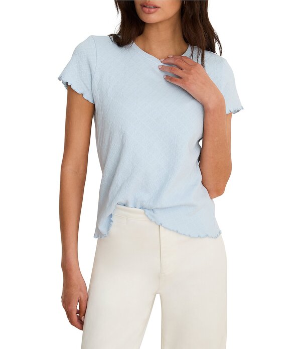 ニックアンドゾー レディース トップス プルオーバー 労働者の一団のど首 スピード競技 編み物 nz by NIC + ZOE Lace Knit Crew Neck Short Sleeve Tee Sky