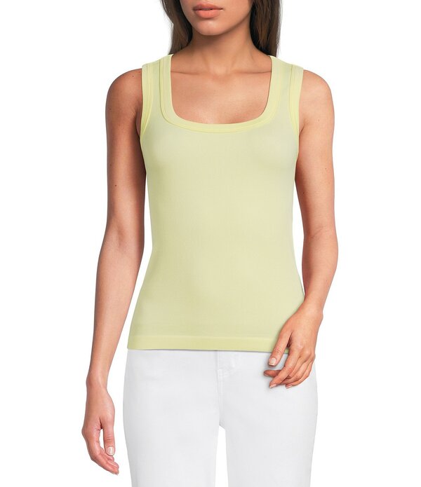 ギブソンアンドラティマー レディース トップス プルオーバー 肋筋 ノースリーブ 編み物 Gibson \u0026 Latimeribbed Knit Scoop Neck Sleeveless Tank Top Canaryellow 黄色