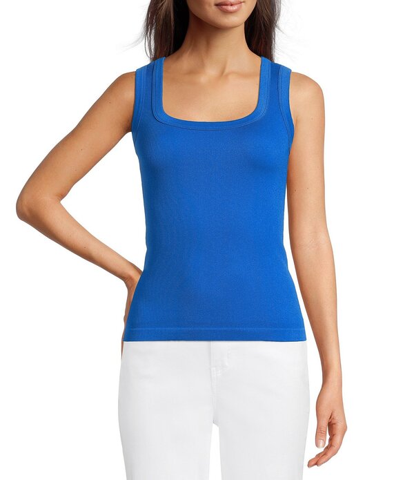 ギブソンアンドラティマー レディース トップス プルオーバー 肋筋 ノースリーブ 編み物 Gibson \u0026 Latimeribbed Knit Scoop Neck Sleeveless Tank Top Royal