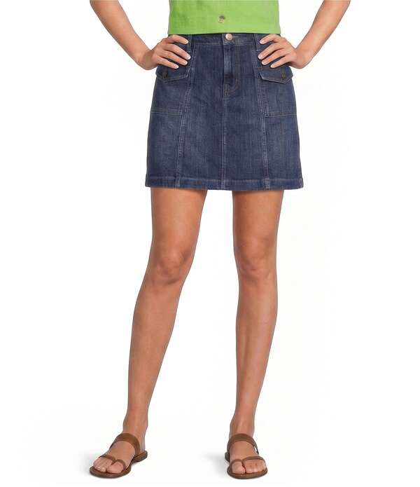吊りひも 青碧 レディース 下つ方スコート ジーンズ Code Bleu Stretch Denimid Rise Utility Skort Phoenix Wash ジーンズ