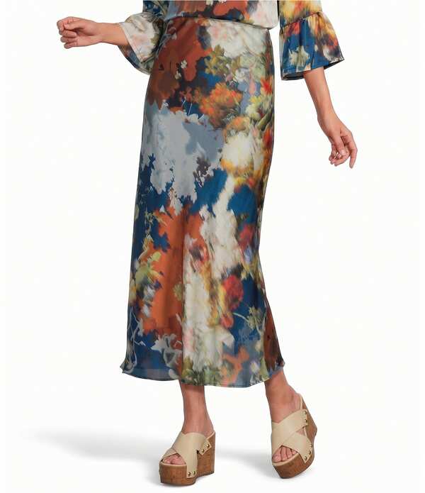 ブラジャーはたご屋 ウォーカー レディース 下つ方スコート A 伝達ルート 刷り上げる Bryn Walker Woven Fiori Print A-Line Bias Pull-On Coordinating Skirt Fiori